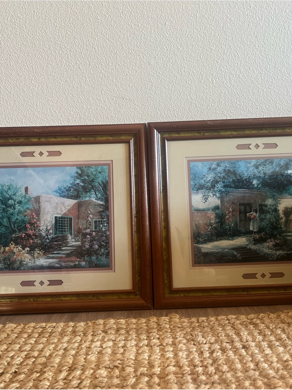 Lee K. Parkinson Set Framed Matted Art Prints Signed 1989 House Garden 13X16 (2)